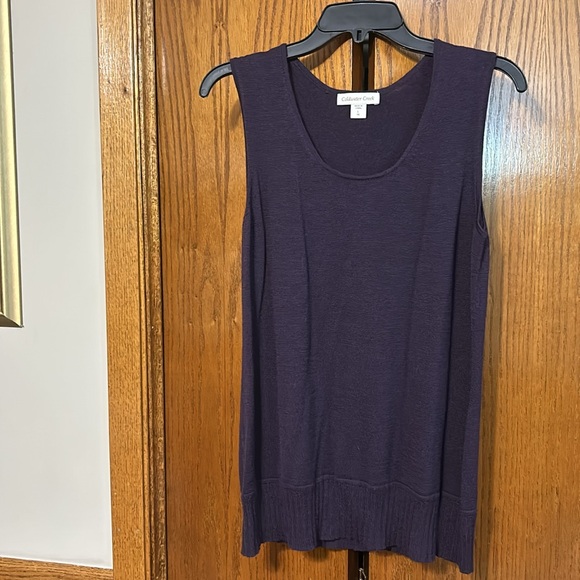 Coldwater Creek L 14 gorgeous Deep Purple sweater set sleeveless shell cardigan - Picture 5 of 6